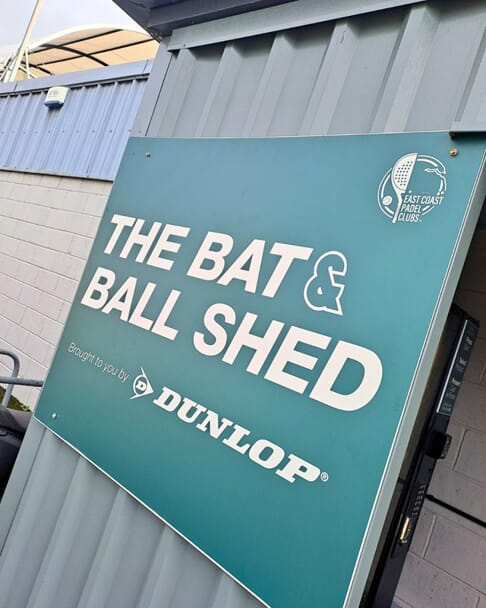 An image of The Bat & Ball Shed outdoor signage.